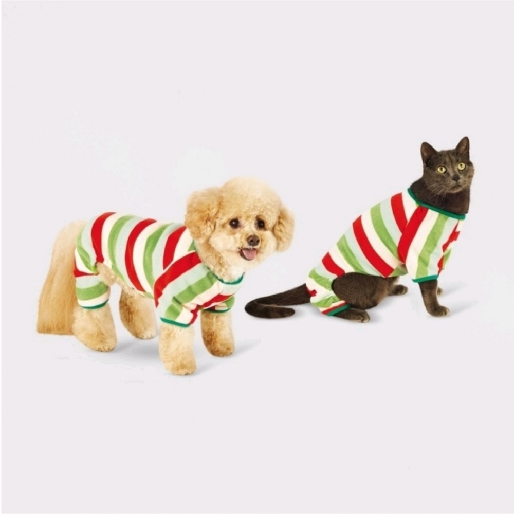 PET PAJAMAS FLEECE Wondershop Striped Dog Cat Pajama XS